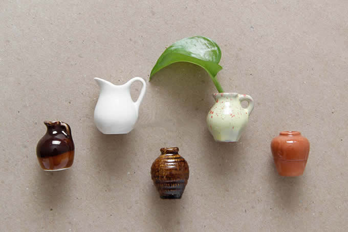 Ceramic Vase Fridge Magnets, Set of 6 